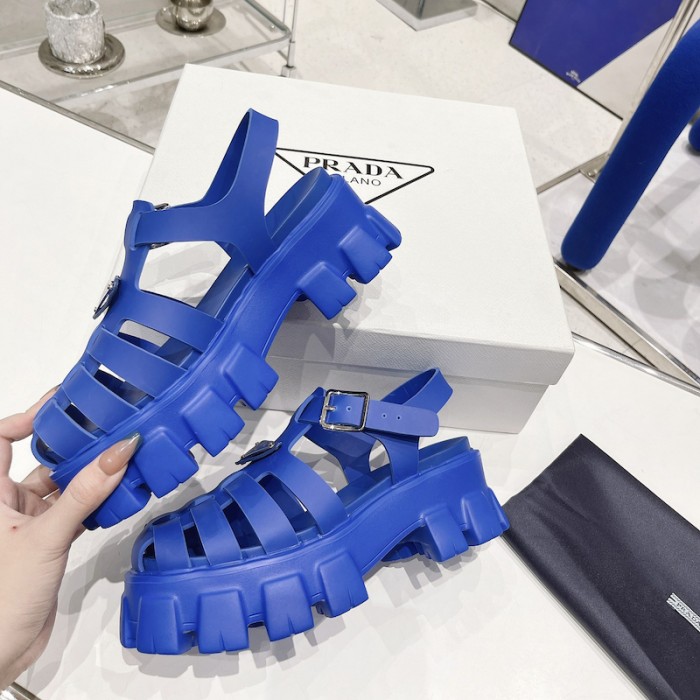 Pra*a women foam rubber sandals blue