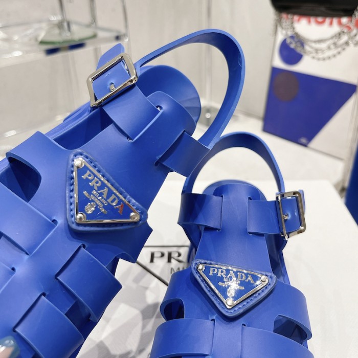 Pra*a women foam rubber sandals blue