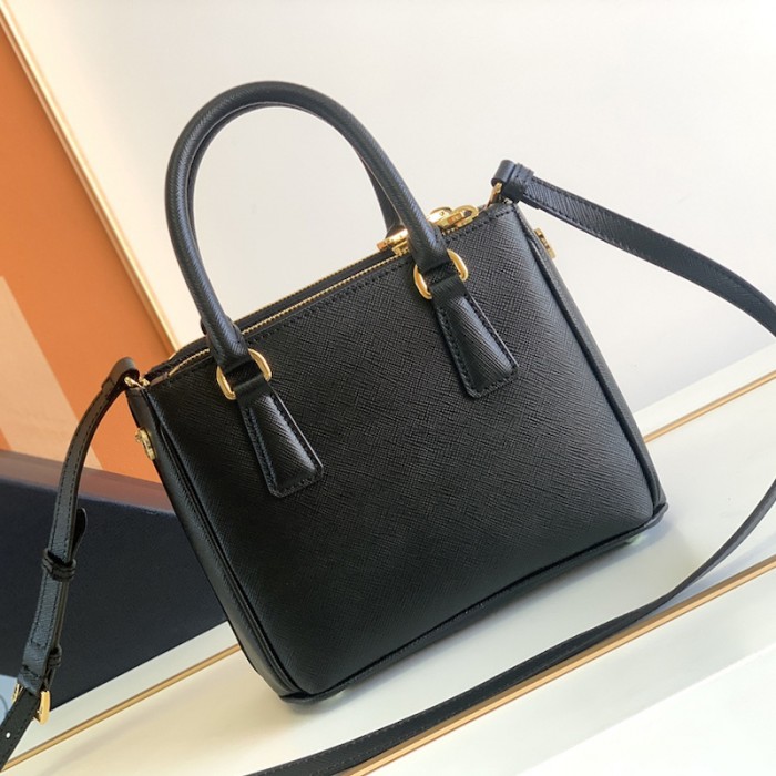 Pra*a galleria saffiano leather mini bag black