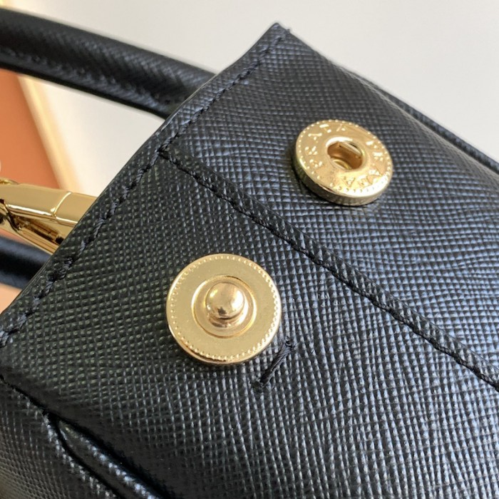 Pra*a galleria saffiano leather mini bag black