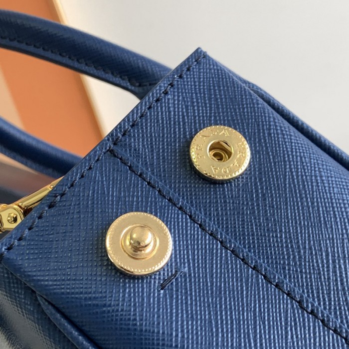 Pra*a galleria saffiano leather mini bag dark blue