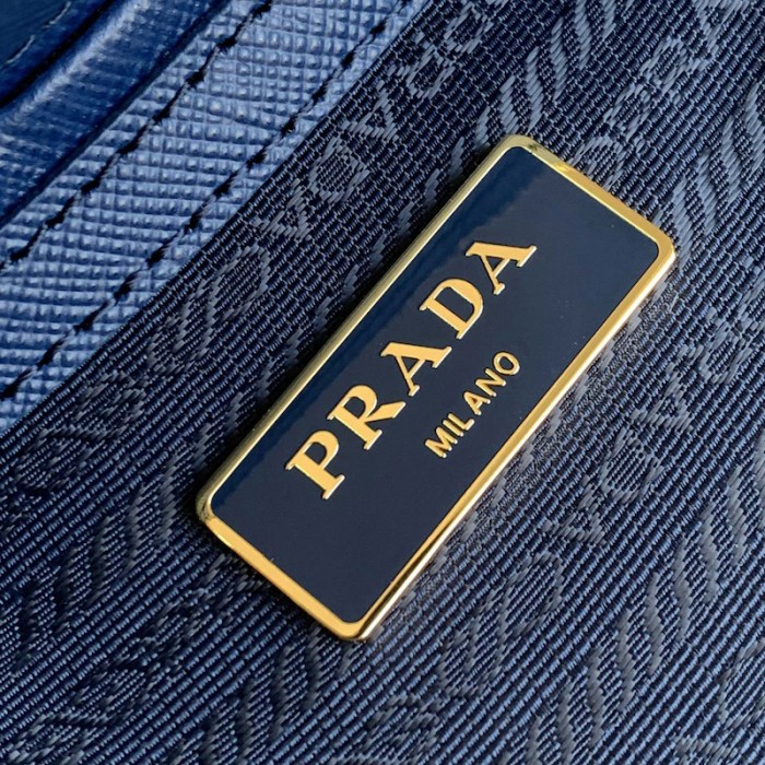 Pra*a galleria saffiano leather mini bag dark blue