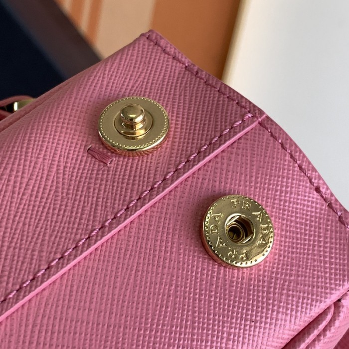 Pra*a galleria saffiano leather mini bag pink