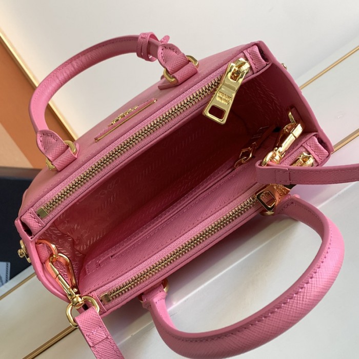 Pra*a galleria saffiano leather mini bag pink