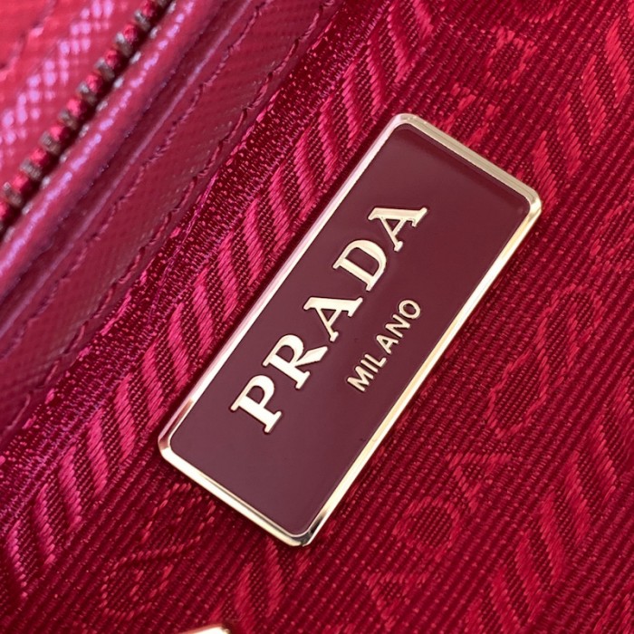 Pra*a galleria saffiano leather mini bag red