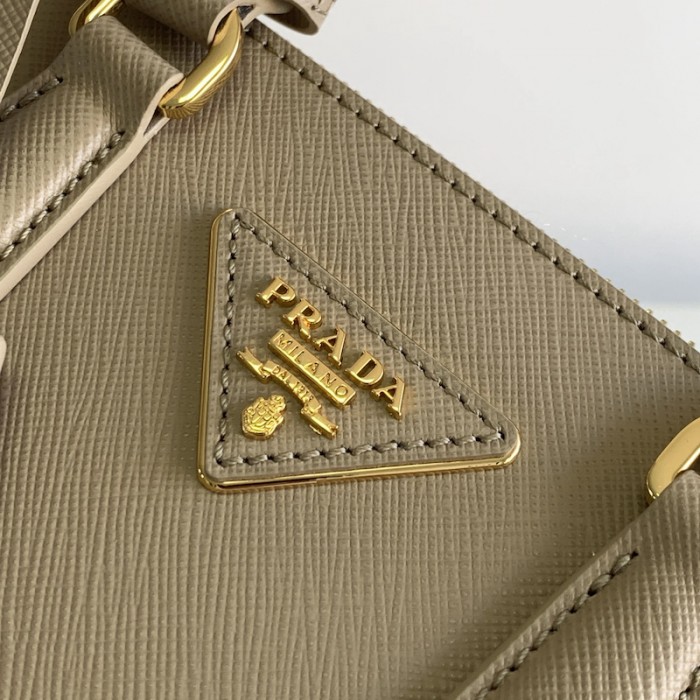 Pra*a galleria saffiano leather mini bag tan