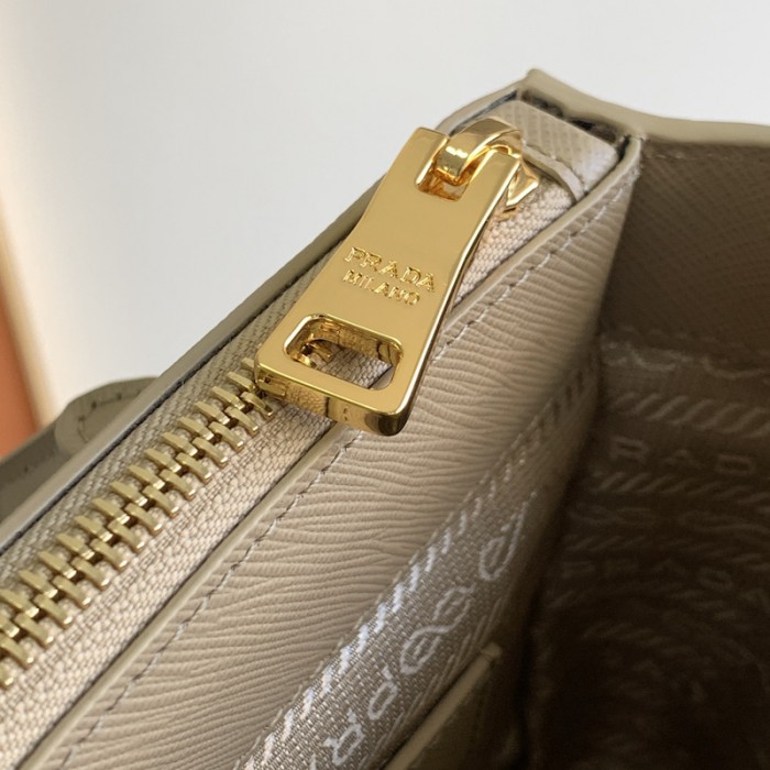Pra*a galleria saffiano leather mini bag tan