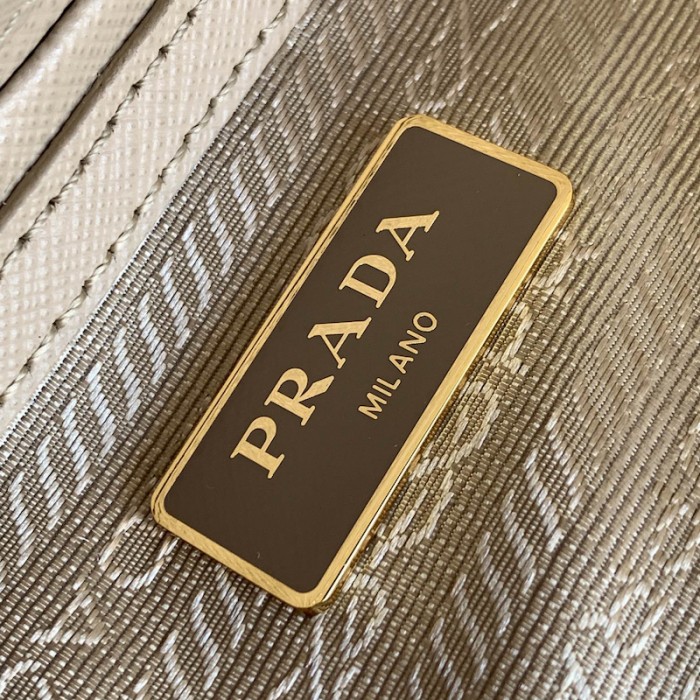 Pra*a galleria saffiano leather mini bag tan