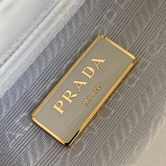 Pra*a galleria saffiano leather mini bag white