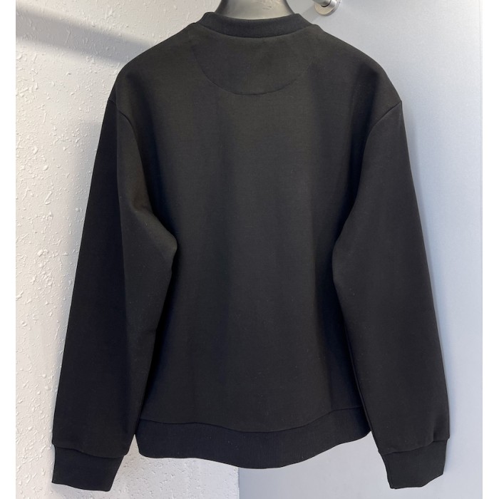 Pra*a oversized cotton jersey logo sweatshirt black