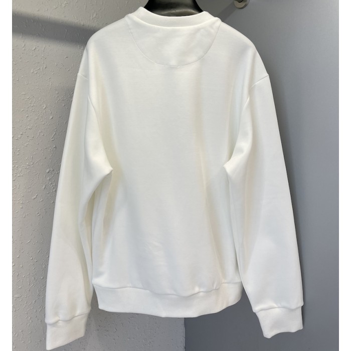 Pra*a oversized cotton jersey logo sweatshirt white