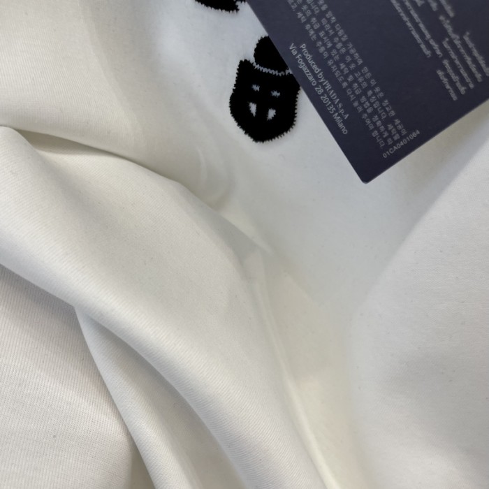 Pra*a oversized cotton jersey logo sweatshirt white