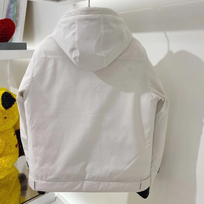 Pra*a mens technical hooded coat jacket white