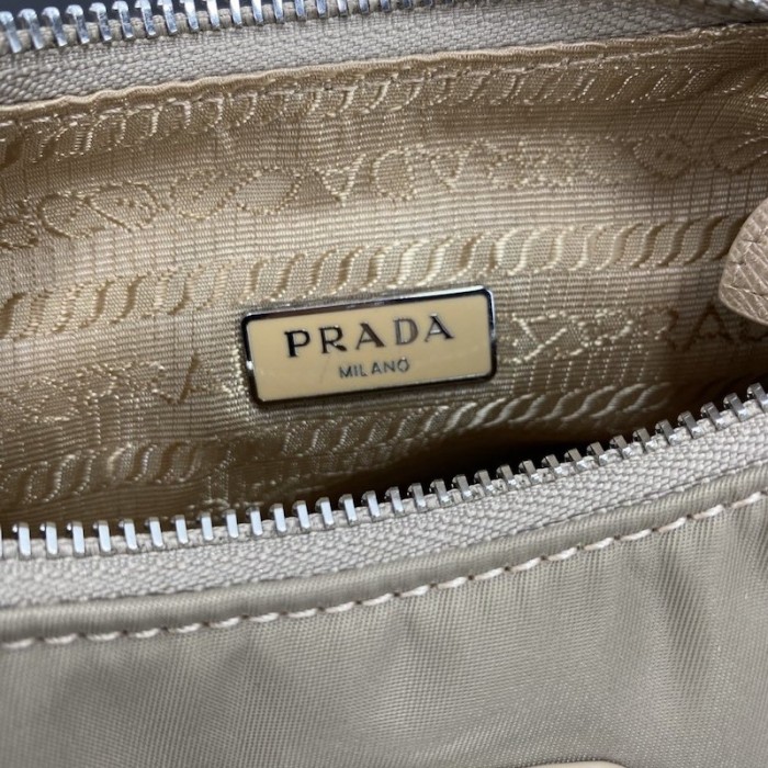 Pra*a re-edition 2005 nylon shoulder bag beige