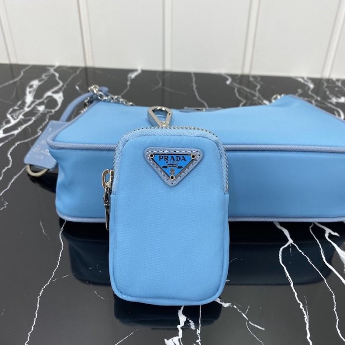 Pra*a re-edition 2005 nylon shoulder bag blue
