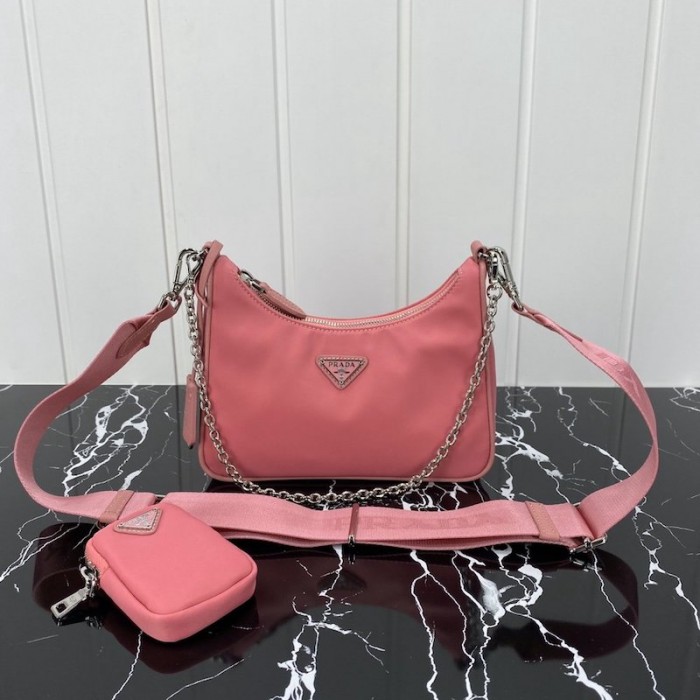 Pra*a re-edition 2005 nylon shoulder bag pink