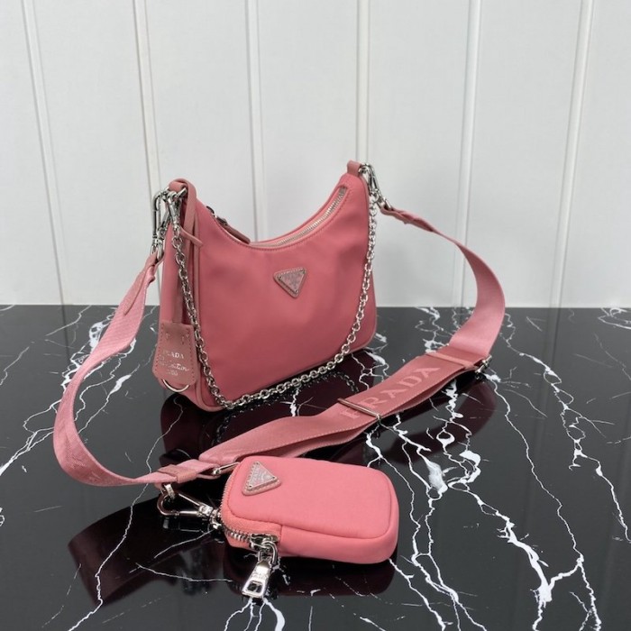 Pra*a re-edition 2005 nylon shoulder bag pink