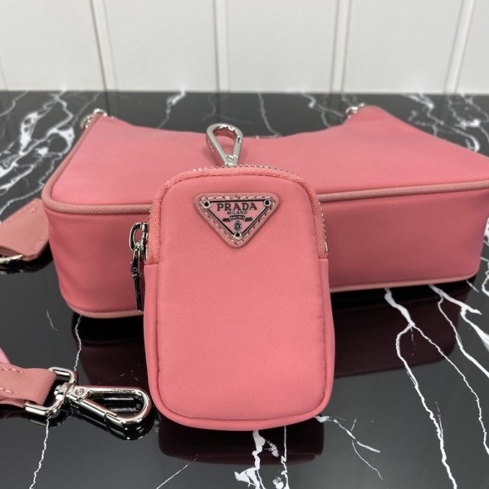 Pra*a re-edition 2005 nylon shoulder bag pink