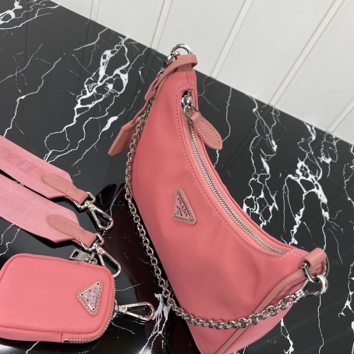 Pra*a re-edition 2005 nylon shoulder bag pink
