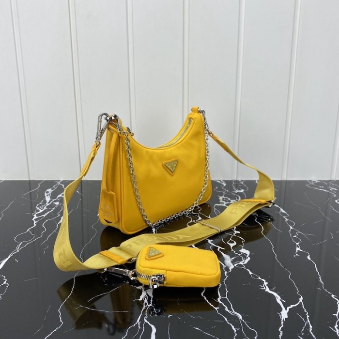 Pra*a re-edition 2005 nylon shoulder bag yellow