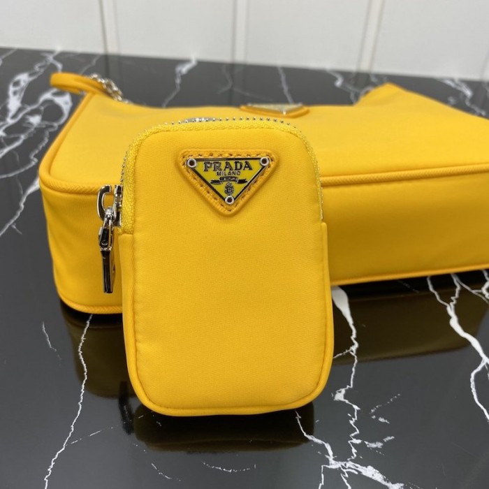 Pra*a re-edition 2005 nylon shoulder bag yellow