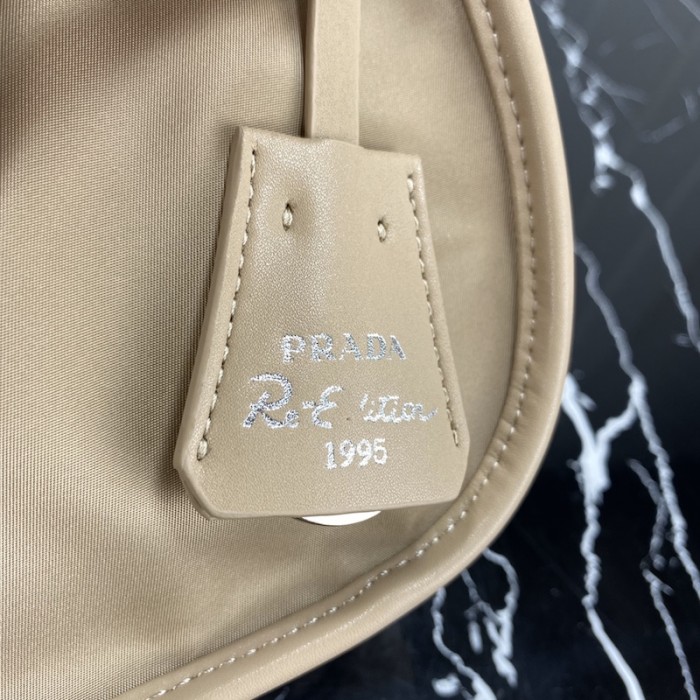 Pra*a re-edition 2005 nylon 3 in 1 shoulder bag beige