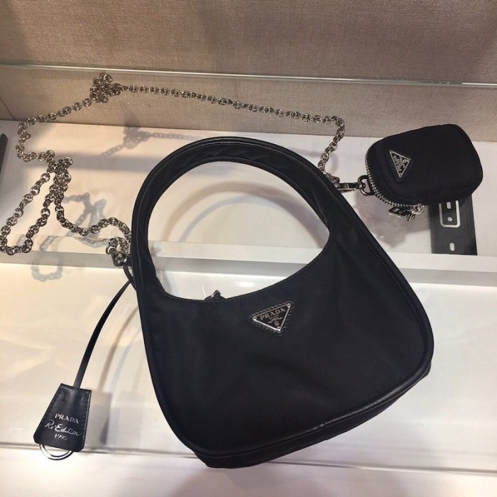 Pra*a re-edition 2005 nylon 3 in 1 shoulder bag black