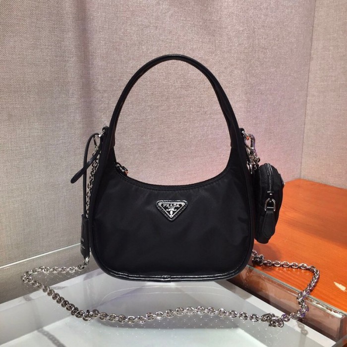 Pra*a re-edition 2005 nylon 3 in 1 shoulder bag black
