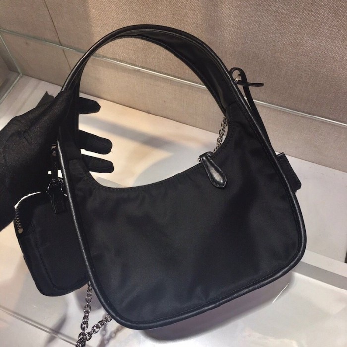Pra*a re-edition 2005 nylon 3 in 1 shoulder bag black