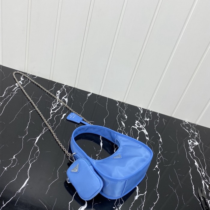 Pra*a re-edition 2005 nylon 3 in 1 shoulder bag blue
