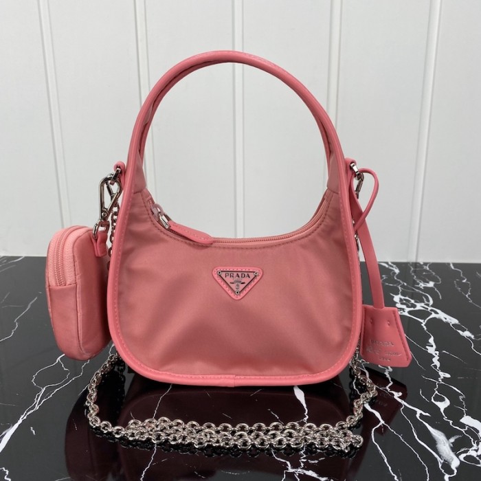 Pra*a re-edition 2005 nylon 3 in 1 shoulder bag pink