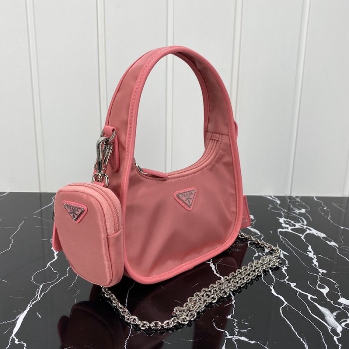 Pra*a re-edition 2005 nylon 3 in 1 shoulder bag pink