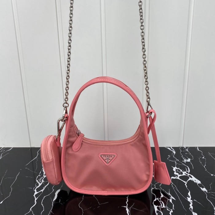 Pra*a re-edition 2005 nylon 3 in 1 shoulder bag pink