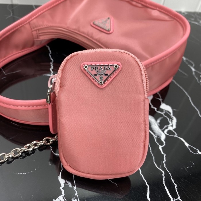 Pra*a re-edition 2005 nylon 3 in 1 shoulder bag pink