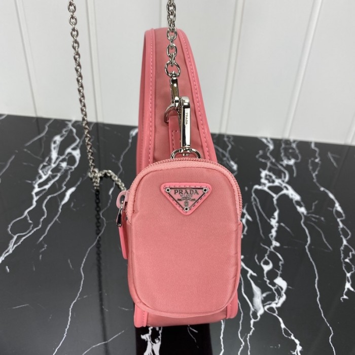 Pra*a re-edition 2005 nylon 3 in 1 shoulder bag pink
