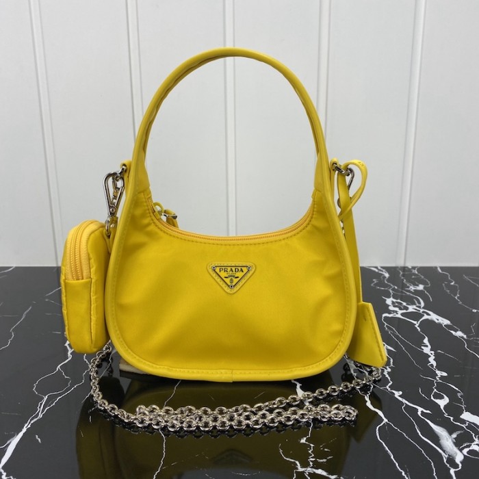 Pra*a re-edition 2005 nylon 3 in 1 shoulder bag yellow