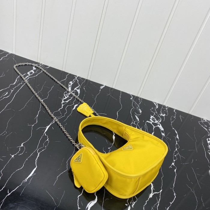 Pra*a re-edition 2005 nylon 3 in 1 shoulder bag yellow