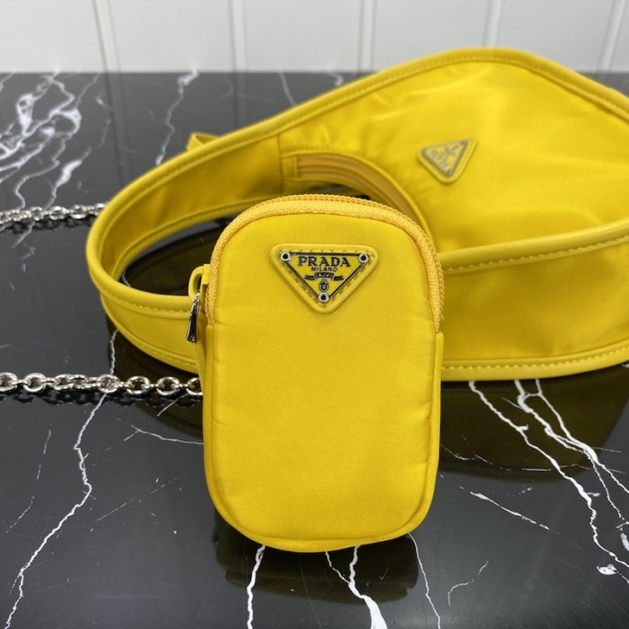 Pra*a re-edition 2005 nylon 3 in 1 shoulder bag yellow