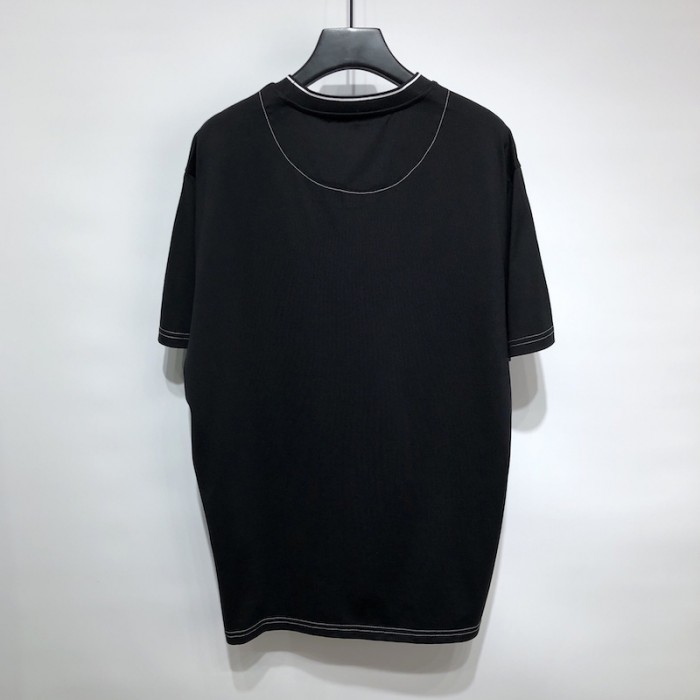 Pra*a cotton t-shirt with nylon pocket black