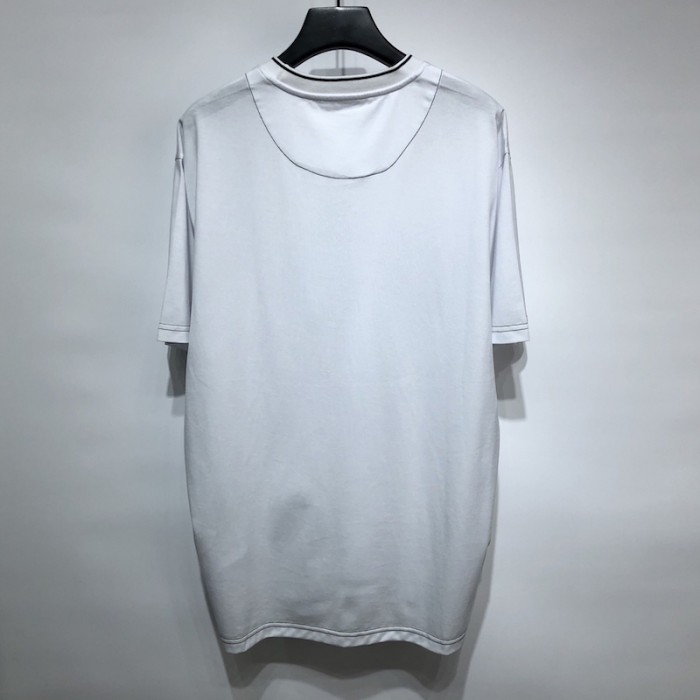 Pra*a cotton t-shirt with nylon pocket white