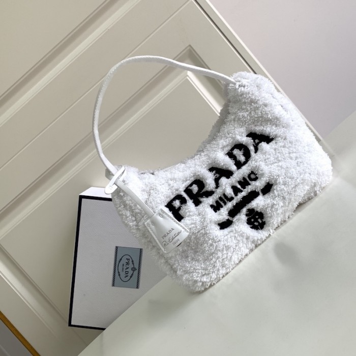 Pra*a re-edition 2000 terry mini bag white