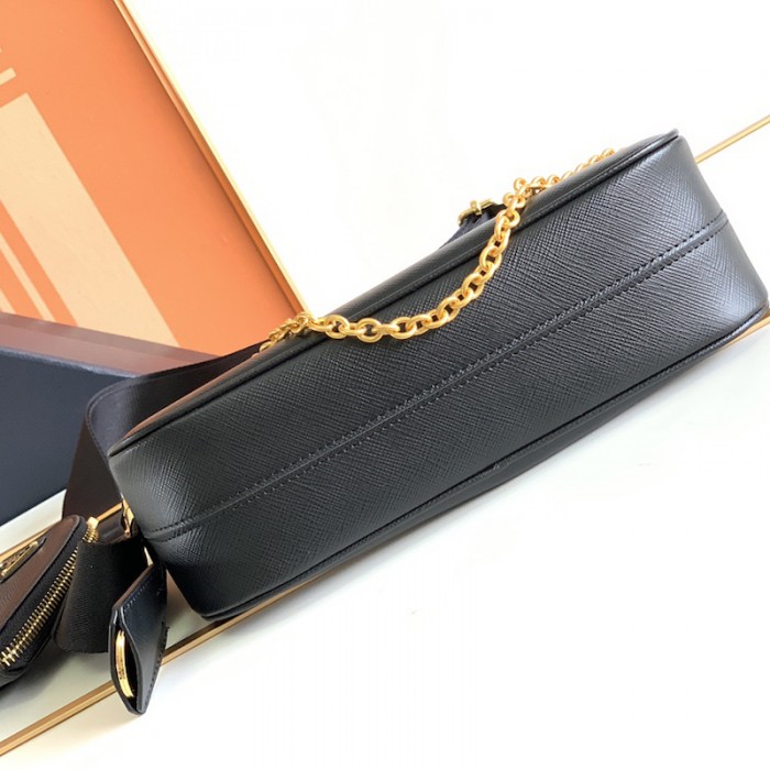 Pra*a re-edition 2005 saffiano leather bag black
