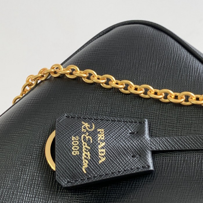 Pra*a re-edition 2005 saffiano leather bag black