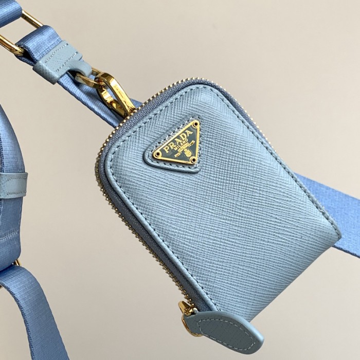 Pra*a re-edition 2005 saffiano leather bag blue