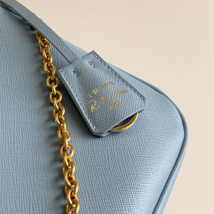 Pra*a re-edition 2005 saffiano leather bag blue