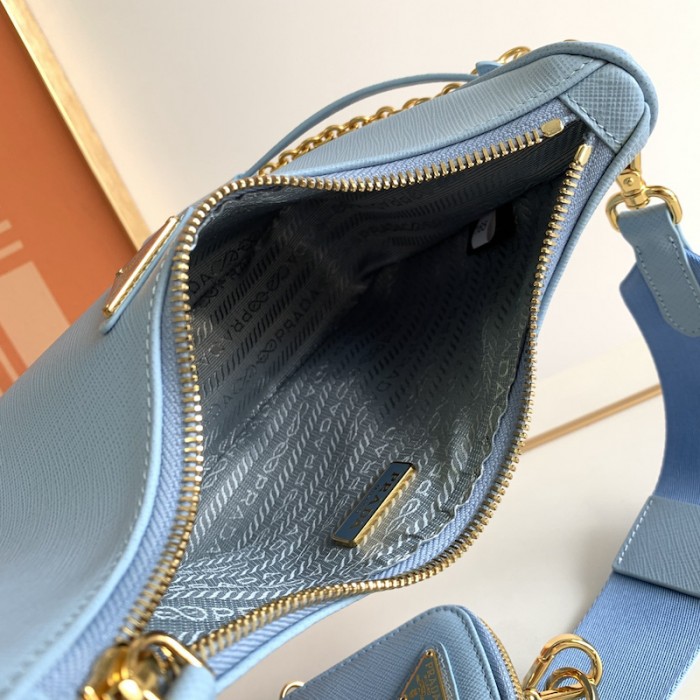 Pra*a re-edition 2005 saffiano leather bag blue