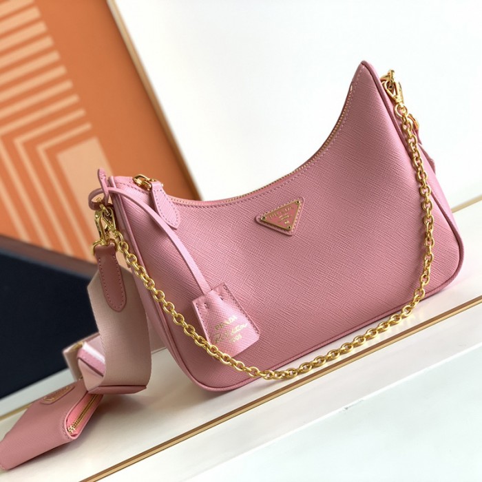 Pra*a re-edition 2005 saffiano leather bag pink