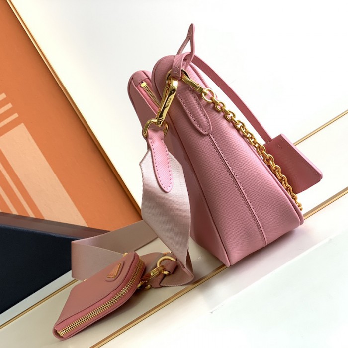 Pra*a re-edition 2005 saffiano leather bag pink