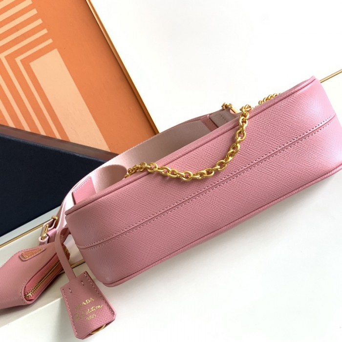 Pra*a re-edition 2005 saffiano leather bag pink