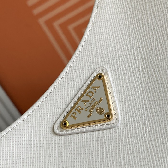Pra*a re-edition 2005 saffiano leather bag white